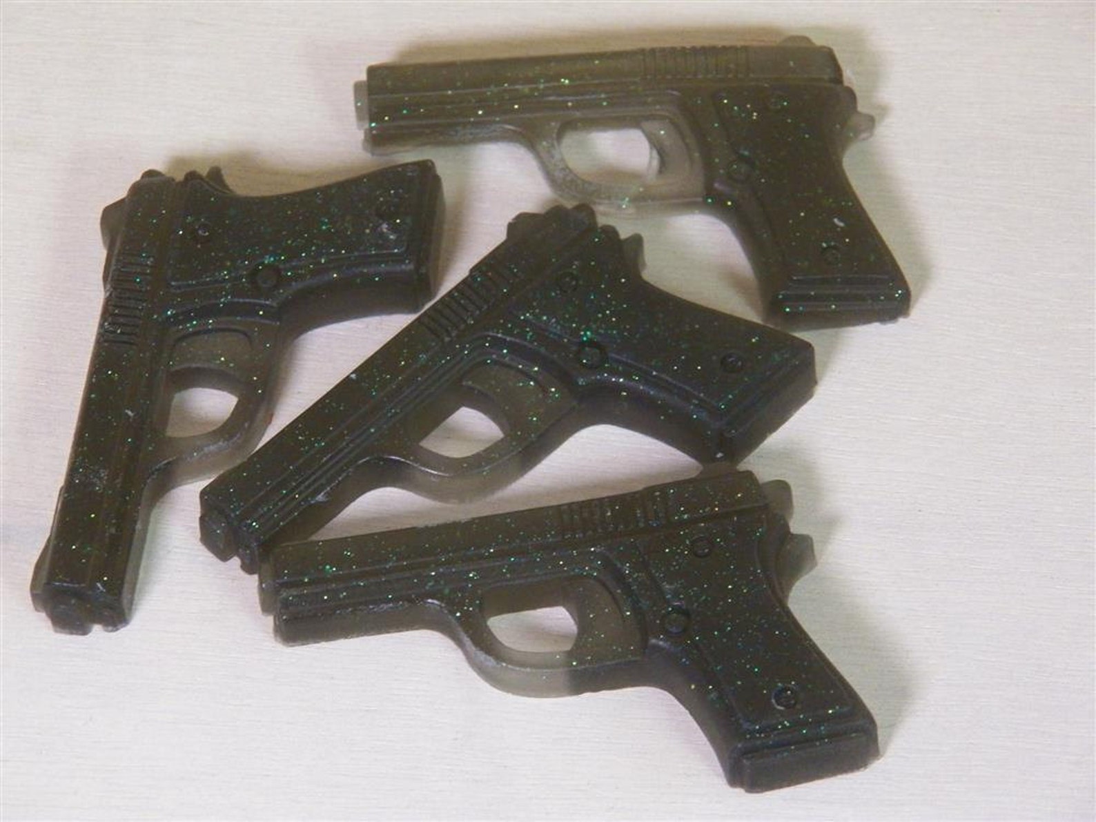 Gun Soap Glycerin Soap Set of 4 Guns Scented in Green Amber Etsy