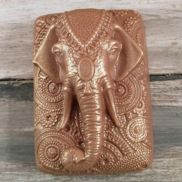 elephant god goddess soap gold shimmer hand crafted bars jeweled elephants scented in Magnolia Orange Blossom soap elephant lovers soap bars