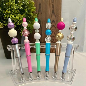 Beaded Pens, Fun Glittery Aesthetic Plastic Pens, Gift Giving, Journaling, Office Desk Accessories, Limited Stock