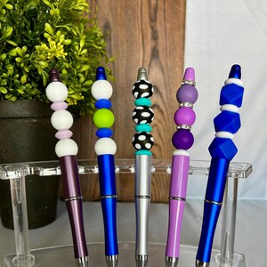 Beaded Pens, Fun Aesthetic Plastic Pens, Gift Giving, Journaling, Office Desk Accessories, Limited Stock
