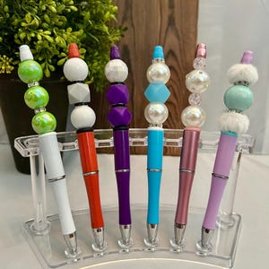 Bolígrafos con cuentas, bolígrafos de plástico divertidos y brillantes, para regalar, para llevar un diario, accesorios de escritorio de oficina, stock limitado