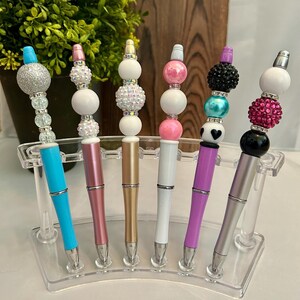 Beaded Pens, Fun Sparkly Aesthetic Plastic Pens, Gift Giving, Journaling, Office Desk Accessories, Limited Stock