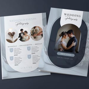 Photography Flyer Template, Premium DIY CANVA Photography Pricelist for Event, Weddings, Bridal Photoshoots by Professional Photographer