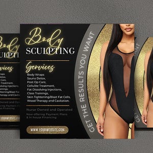 Post Op Body Contouring Flyer Template | DIY Premium Canva Design for Body Contouring, Medical Spa, Esthetician, Spa Price List,