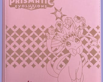 Custom Laser Engraved Vault X Binder – Prismatic Evolutions Eeveelution Design, Pink