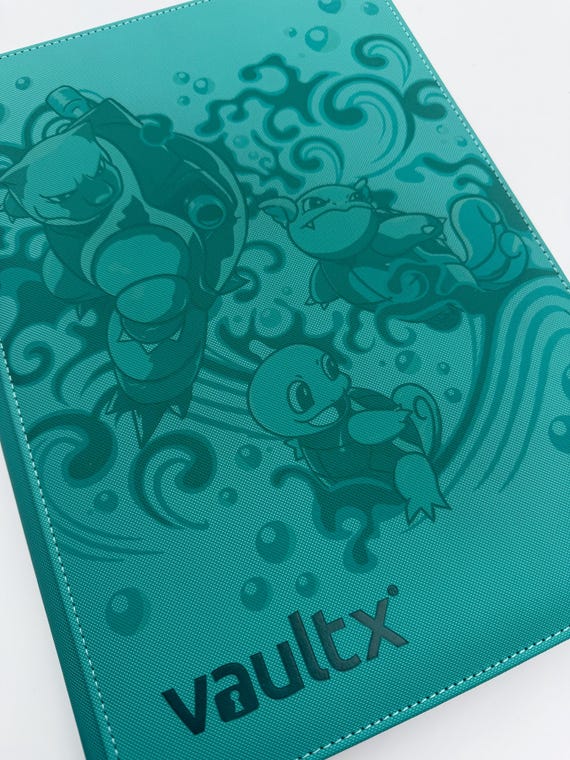 pokemon card binder squirtle -Wartortle-Blastoise Evolution . Custom 2000 Pokemon Toysite Vintage Blue