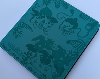 Bulbasaur -Ivysaur-Venusaur Evolution - Laser-Engraved  Vault X 12 & 9 Pocket Binder