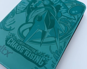 Laser Engraved 9-Pocket Card Binder – Chaos Rising Mega Evolution Design