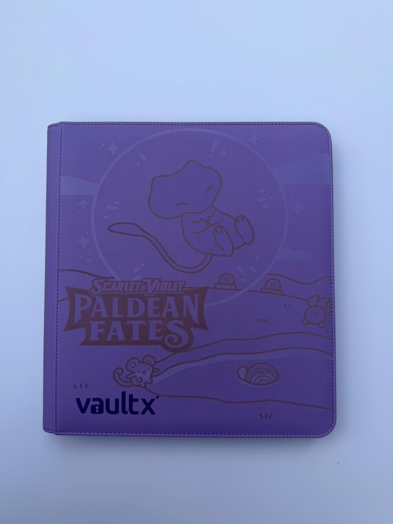 Pokemon Paldean Fates -Bubble Mew- Laser Engraved Card Binder- Vault X-Purple