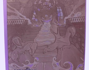 Mega Gengar Custom made -Vault X 12 pocket binder - Just Purple - Laser engraved.