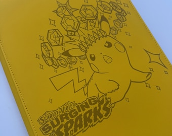 Laser Engraved 9/12-Pocket Card Binder - Surging Sparks Design binder -vault x