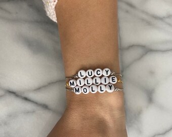 Personalized Custom Word Bracelet - Beaded Name Bracelet - Customizable Name Bracelet - Mama Bracelet - Kids Names Bracelet - Gift for Mom
