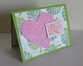 Tropical Love Greeting Card with Envelope