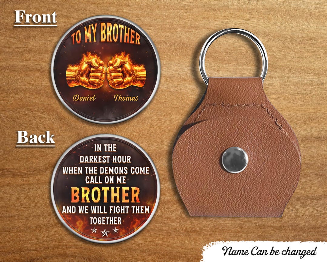 Brothers Today Tomorrow Always Custom Pocket Hug, Fist Bump Keychain ...