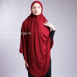 Instant Khimar Jersey, 2in1 Hijab, Long Khimar For Muslim Women, Muslim Daily Clothing, Quick Easy Wear, Slip-On, One-Piece Travel Hijab