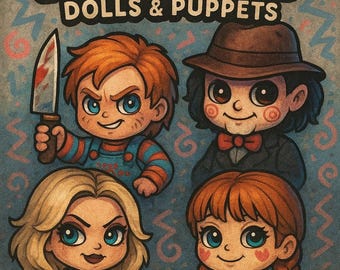 Horror Dolls Coloring Book, Spooky Kawaii Chibi (PDF Digital Download)