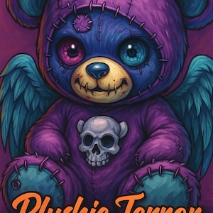 Creepy Cute Horror Plush Coloring Book | Spooky Kawaii Monsters | Instant Download Printable Pages for Adults & Teens (A4, PDF)