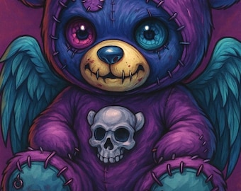 Griezelig knuffeldier kleurboek | Griezelige kawaii (pdf)