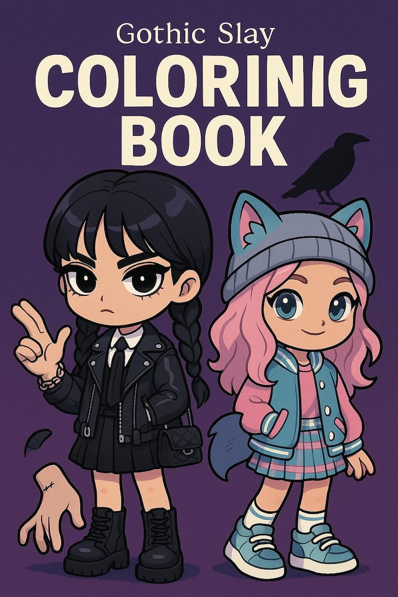 Gothic Slay Coloring Book | Chibi Kawaii Fashion (PDF) - Etsy