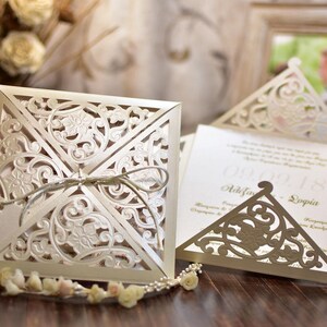 envelope, Set of 20, for wedding invitation, handmade envelope, laser cut, Ivory, pearl, elegant envelope, not inside paper