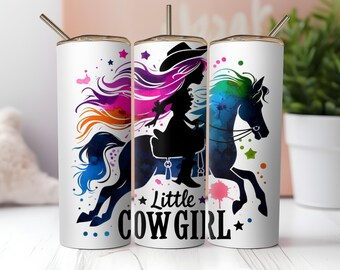Omslag van een cowgirl-beker, png-bestand: retro paard-sublimatieontwerp (digitale download 20 oz magere beker
