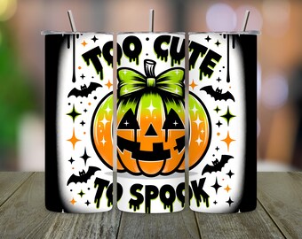 ハロウィンパンプキンタンブラーデザイン、不気味な昇華転写（デジタルダウンロード）