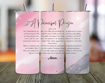 Principal Prayer Tumbler Wrap: 20oz Skinny Sublimation Design (PNG Digital Download)
