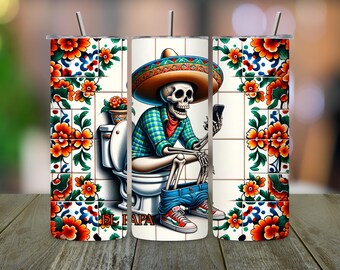 Divertente disegno a sublimazione per tumbler di papà: merda di papà, PNG latinoamericano (download digitale)