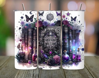 Envoltura de vaso con diseño de libros PNG: Libros obscenos, buenas lecturas para chicas (descarga digital)