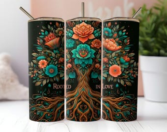 Tree of Life Tumbler Wrap: Rustic Family Sublimation Design (PNG Digital Download)