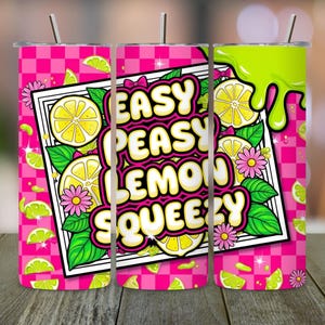 Lemon Tumbler Wrap: Coquette Summer PNG Design (Digital Download)