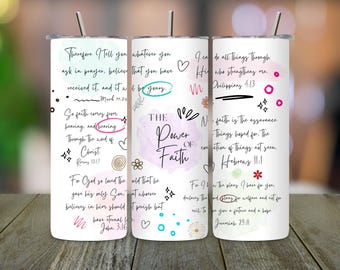 Bible Verse Tumbler Wrap: Christian Sublimation Design (Digital Download PNG)