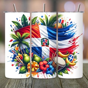Dominican Republic Flag Tumbler Wrap: Island Pride Sublimation Design (PNG Digital Download)