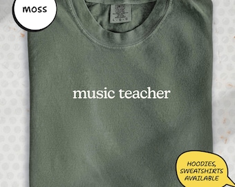 Maglietta per insegnanti di musica, t-shirt in cotone Comfort Colors®, regalo per amanti della musica