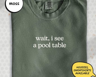 Comfort Colors Pool Table Shirt, Eight Ball Billiards Tee