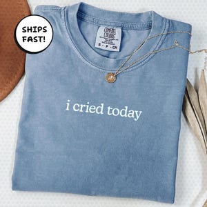 I Cried Today Shirt, Comfort Colors® Funny Anxiety Tee For Women, Mental Awareness Shirt, Sarcastic Gift Idea For Her Or Mom | MT295