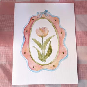 Cartão Tulipa Aquarela