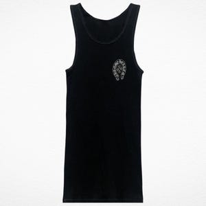 トップス chrome hearts CH plus backlogo tanktop CHROME HEARTS CH Plus Ribbed Tank Top Blue Women s | eBay