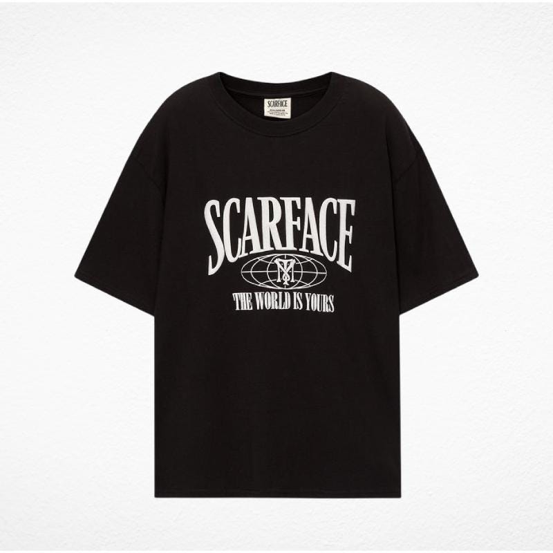 Camisa Blanca Pull Y Bear Hombre Scarface Pull And Bear Sudaderas