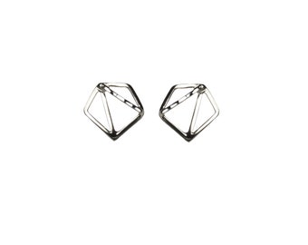 Pentagon Stud Earrings | Pentagon Earrings, Stud Earrings, Sterling Silver Studs, Sterling Silver Earrings, Stud Earrings Sterling Silver