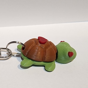 Flexi Head Heart Turtle Keychain