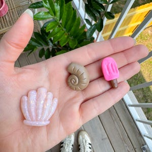 Handmade Clay Fridge Magnets - Summer Theme - Set of 5