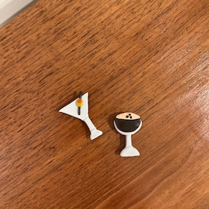 Handgemaakte martini-kleimagneten - eigenzinnig koelkastdecor, set van 2