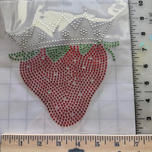 Strawberry and crown Rhinestone Transfer