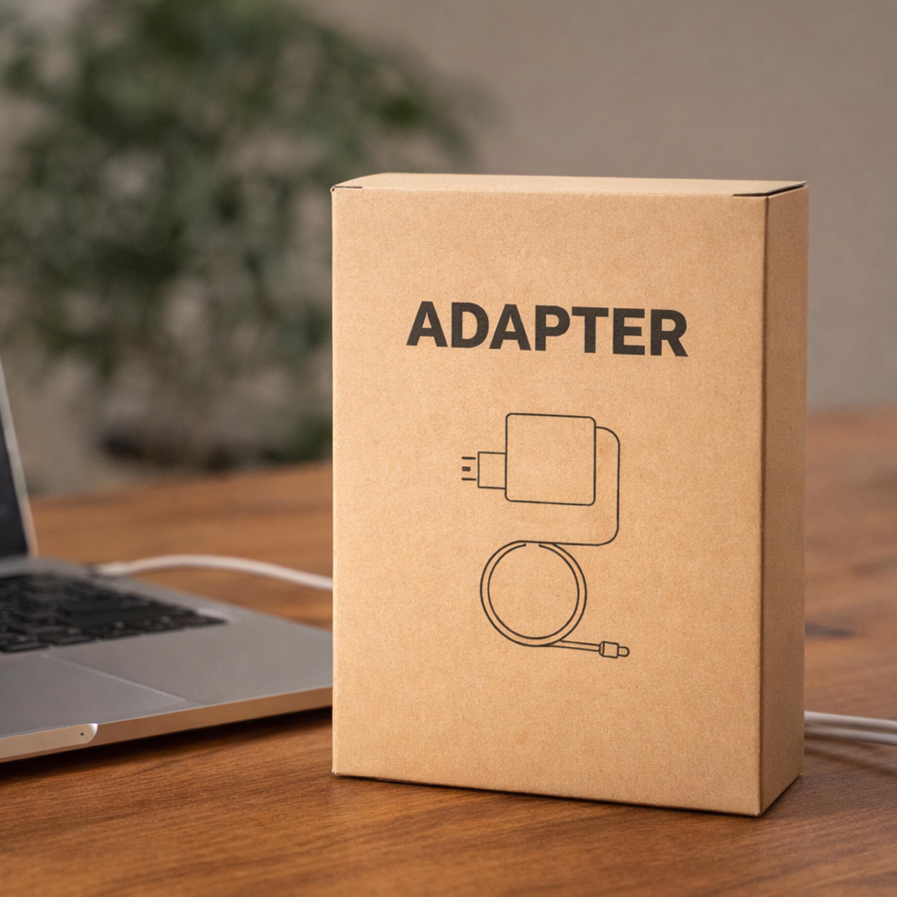 Adapter Template Kraft Tuck Top Box Die Cut Template – Editable Packaging for Adapters ...
