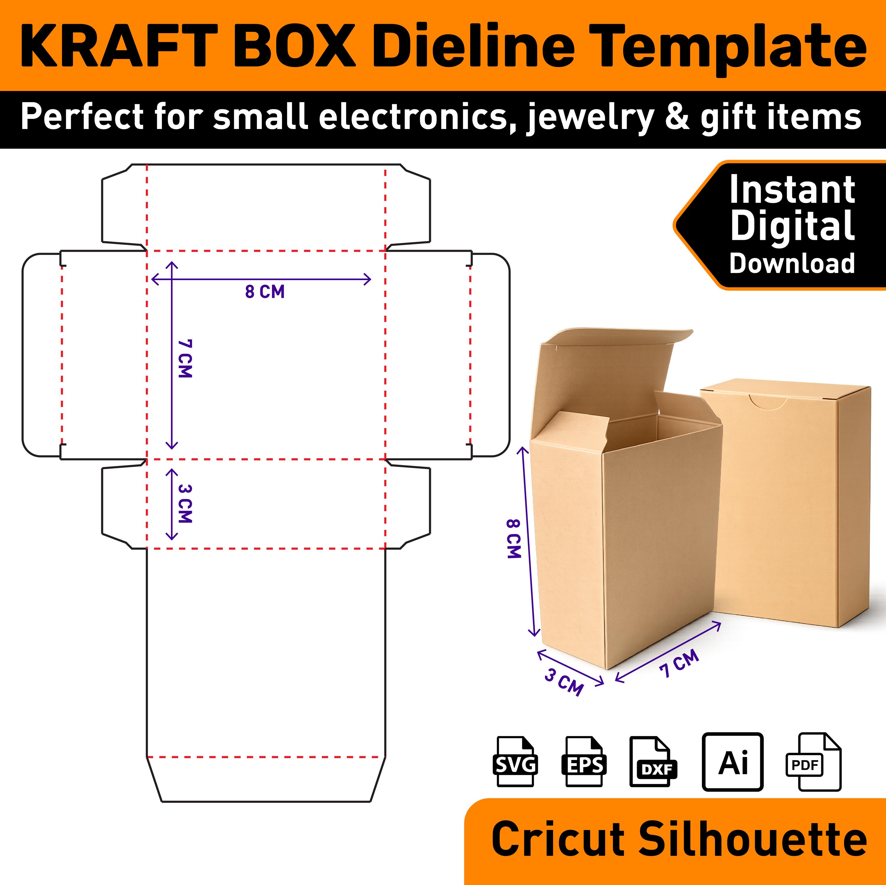 Adapter Template Kraft Tuck Top Box Die Cut Template – Editable Packaging for Adapters ...
