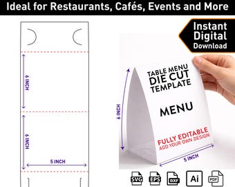Table Tent Menu Template | Restaurant, Cafe, Wedding (Digital Download)