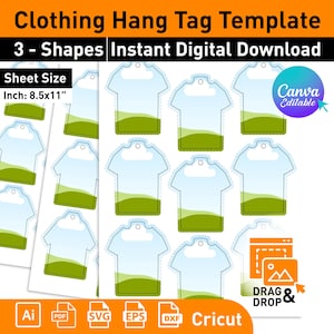 Clothing Hang Tag Template: Editable Canva Design (Digital Download)