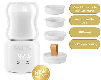 BABIVA® Wireless Bottle Warmer 2025 - Bottle Warmer On The Go - USB - BPA Free - Rechargeable - Keeps Warm for 12 Hours - Suitable for all baby bottles