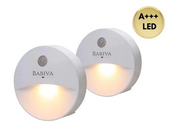 BABIVA®Duo Socket LED Night Light-Night Light for Babies Children and Adults-Automatic Day-Night Sensor-Energy-Saving-Soft Light